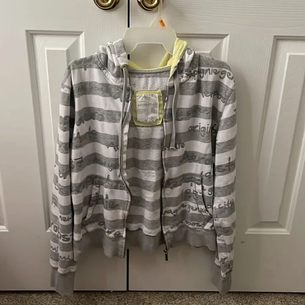Aeropostale Gray and White Jacket